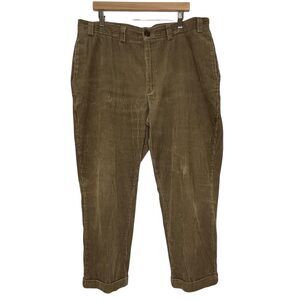 LL Bean Men's Corduroy Pants with Cuffs Classic Fit 40 X 29 Light Brown Vintage